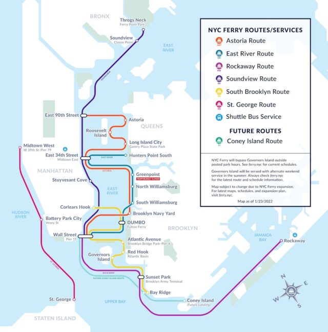 NYC Ferry Map